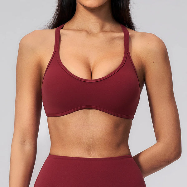 U-Neck Sports Bra with Removable Pads