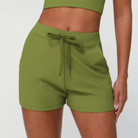 High Waisted Drawstring Casual Shorts