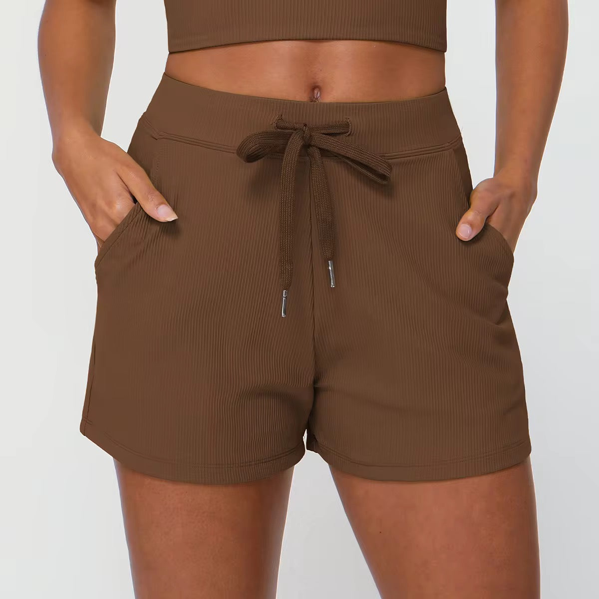 High Waisted Drawstring Casual Shorts