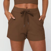 High Waisted Drawstring Casual Shorts