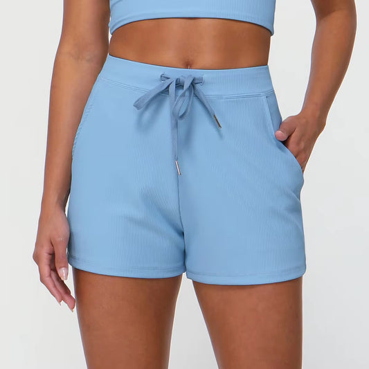 High Waisted Drawstring Casual Shorts