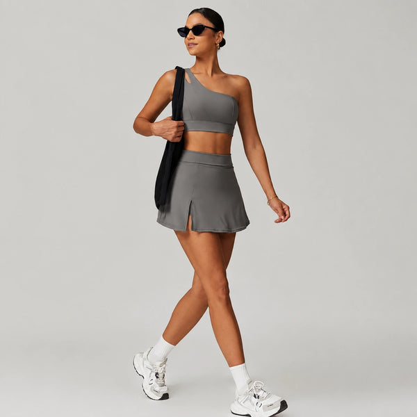 One-Shoulder Tennis Skirt Set