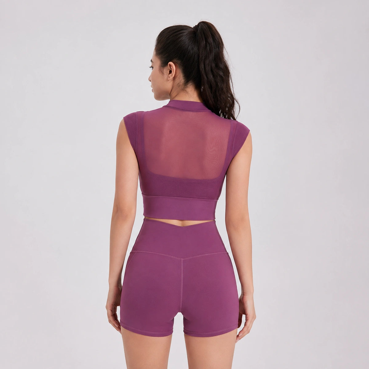 Mesh Patchwork Fitness Set