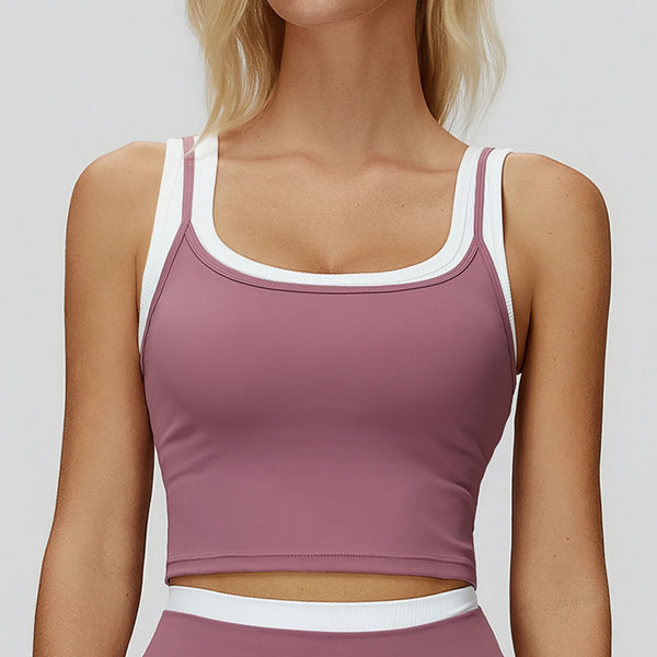 Layering Two-Piece Padded Yoga Tank Top