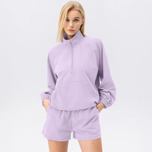 Windproof Hoodie & Shorts Set