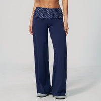 Polka Dot Foldover Waist Flare Pants