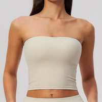 Strapless Bandeau Sports Bra with Removable Pads