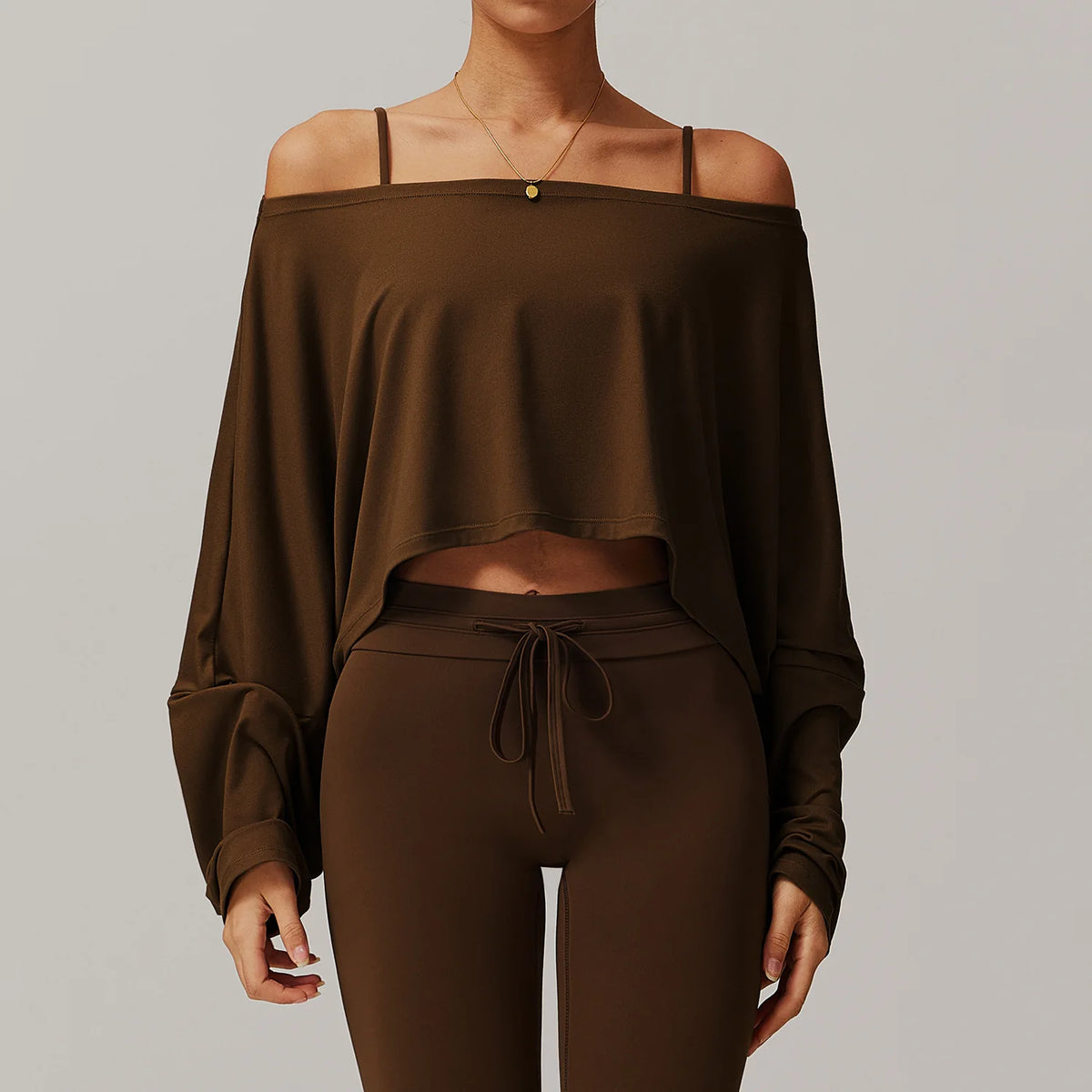 Sleek One-Shoulder Long-Sleeve Top