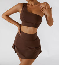 One-Shoulder Tennis Skirt Set