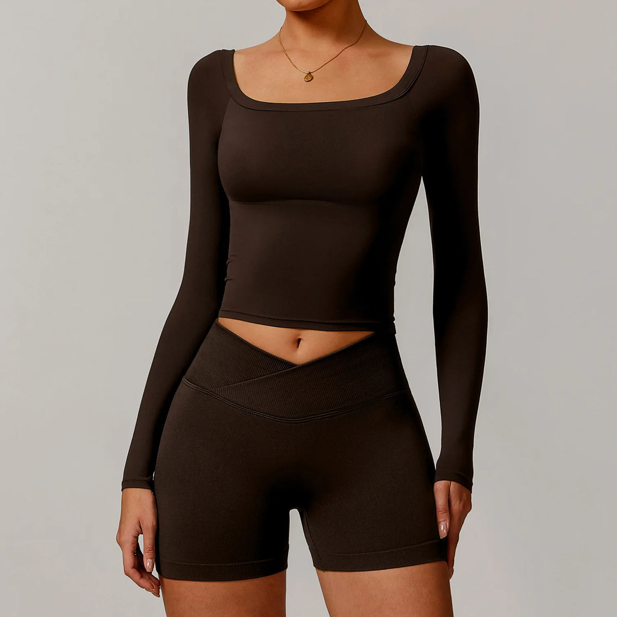Off-Shoulder Long-Sleeve Crop Top