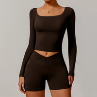 Off-Shoulder Long-Sleeve Crop Top