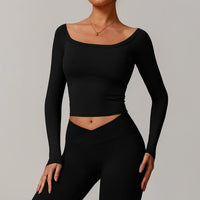 Off-Shoulder Long-Sleeve Crop Top