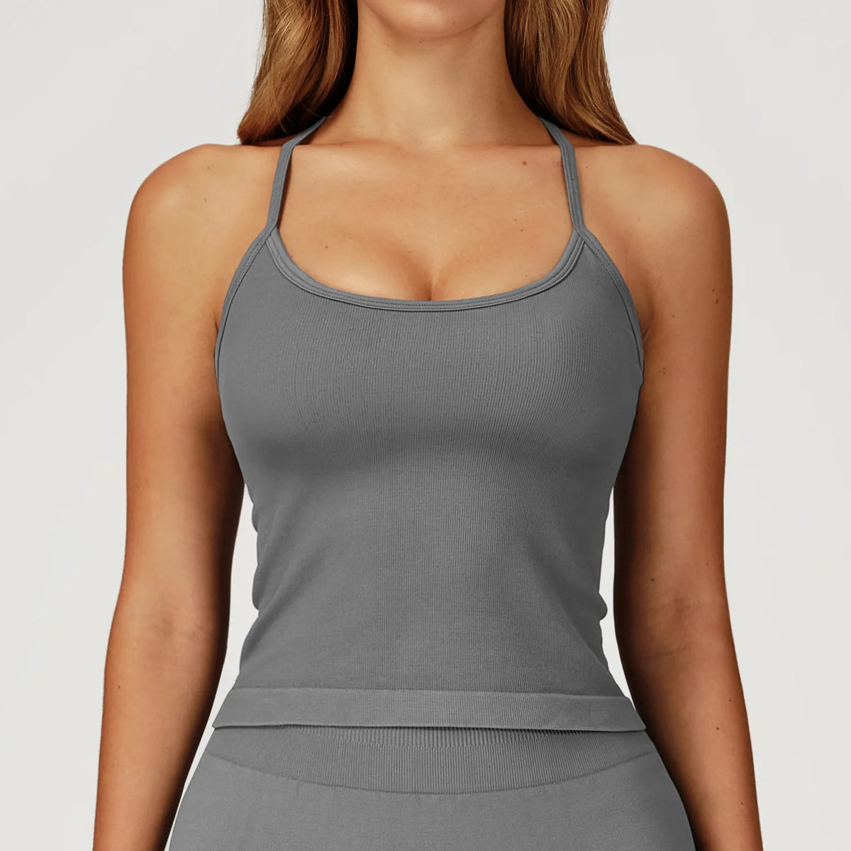 Spaghetti Strap Padded Yoga Tank Top
