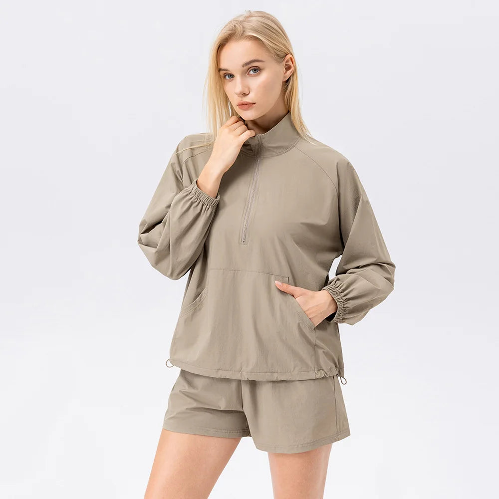 Windproof Hoodie & Shorts Set
