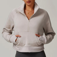 Half-Zip Cropped Sweatshirt