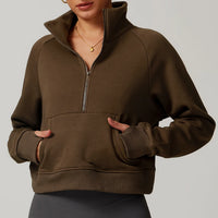 Half-Zip Cropped Sweatshirt