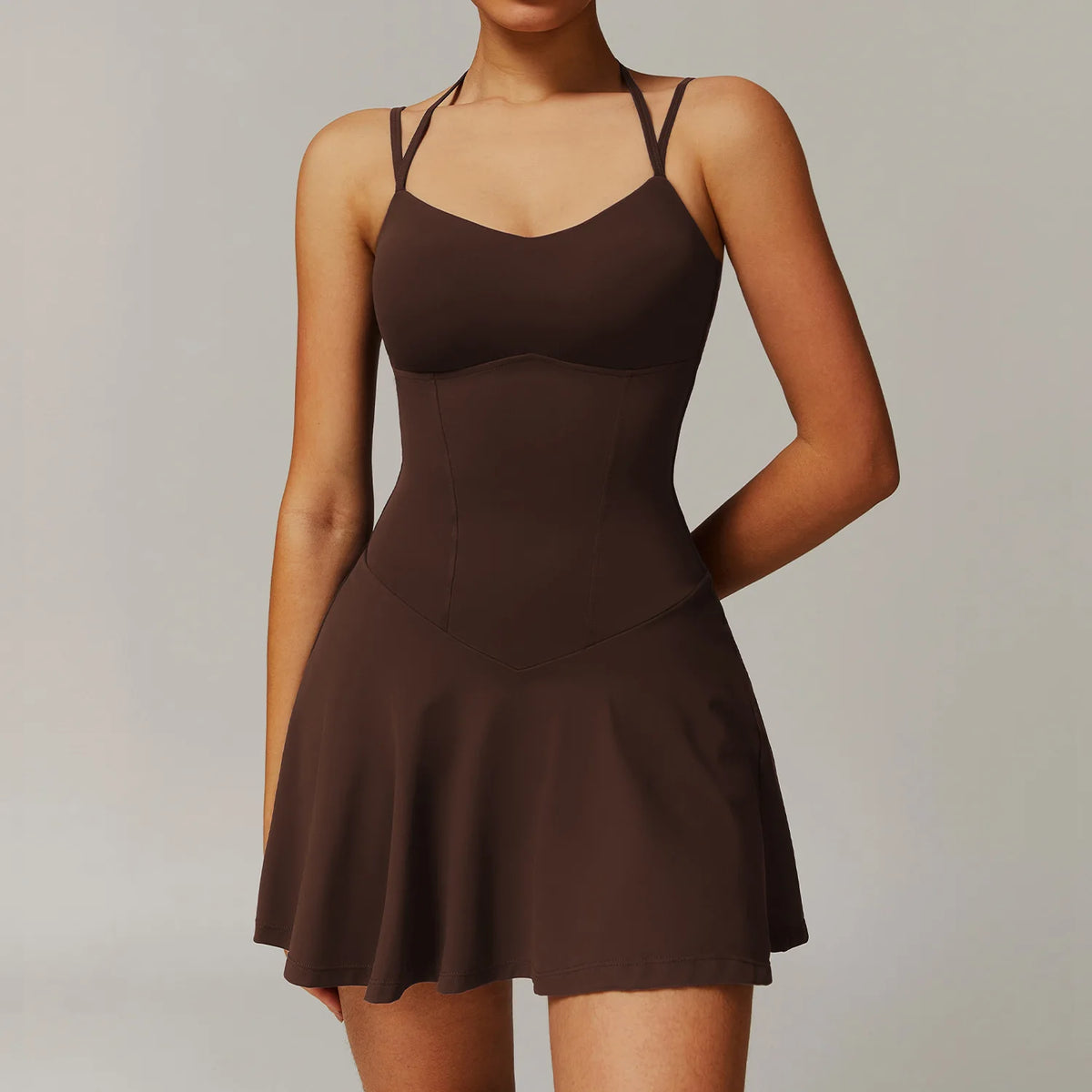 Double-Strap Corset Tennis Dress