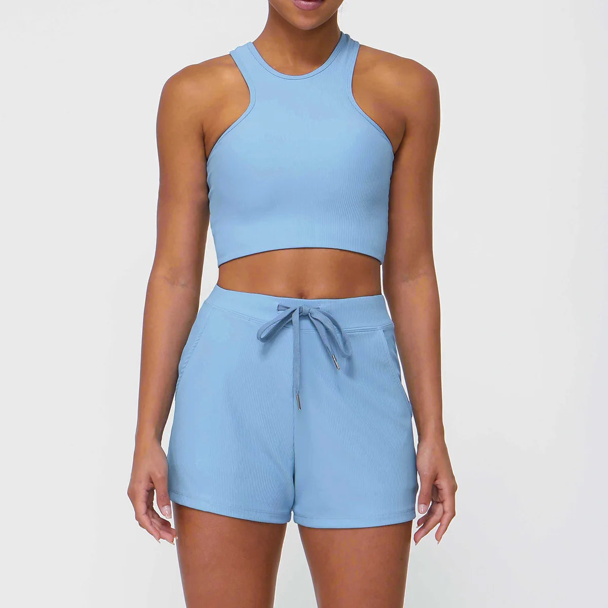 High Waisted Drawstring Casual Shorts